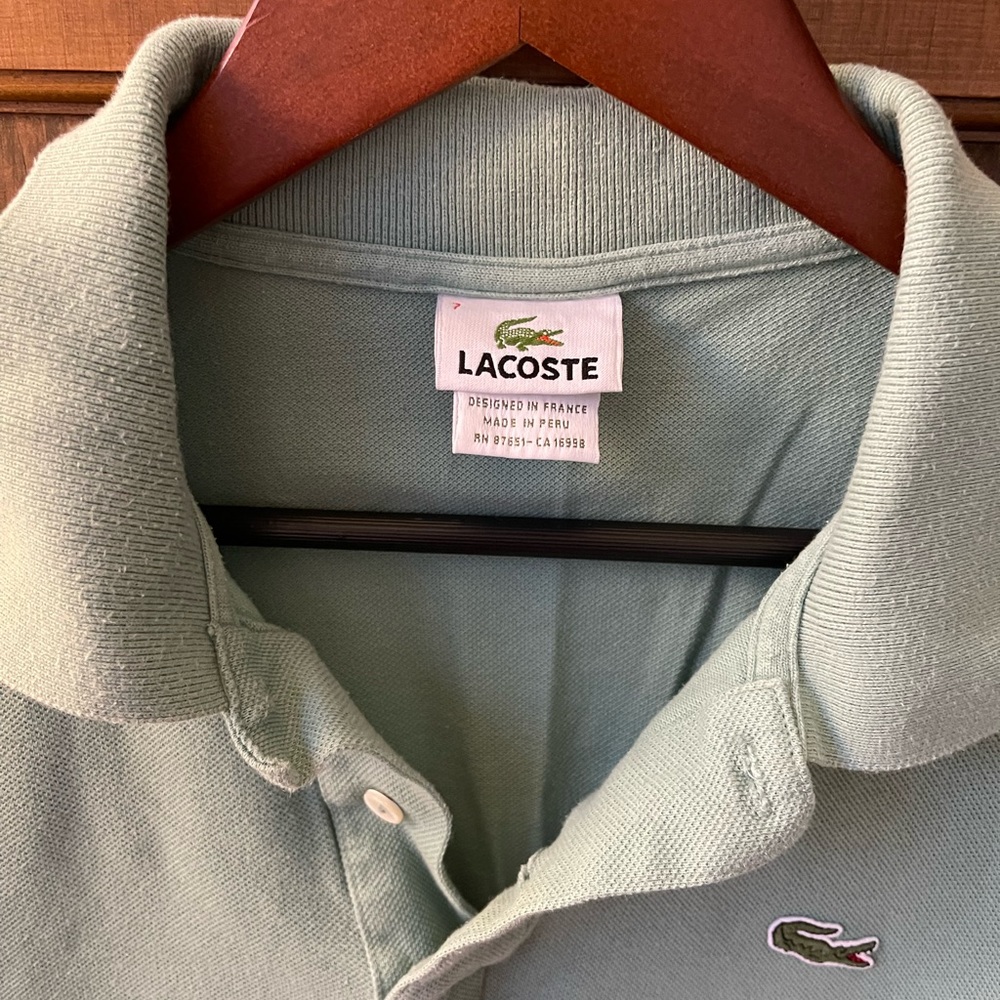 Men Lacoste Polo Green Size 7
